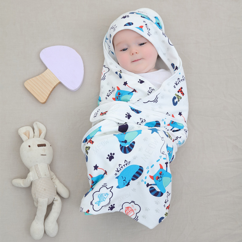 厂家批发卡通印花四季通用棉抱被 柔软舒适宝宝婴儿包被抱毯