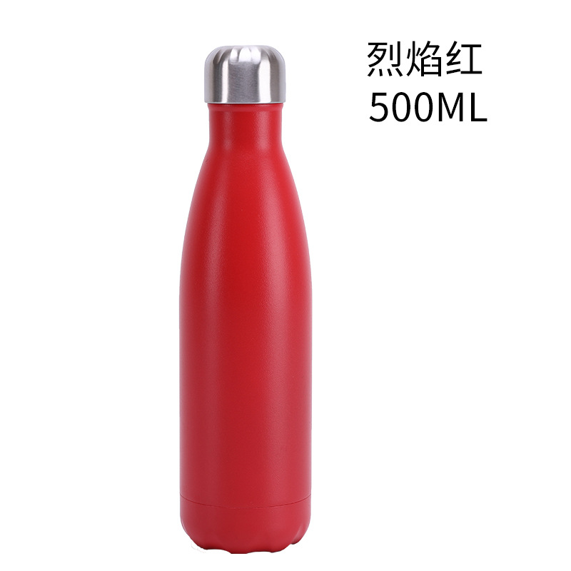 Factory Direct Supply Coke Bottle Vacuum Cup 304 Stainless Steel Outdoor Sports Bottle Plastic Spray Series One Piece Dropshipping