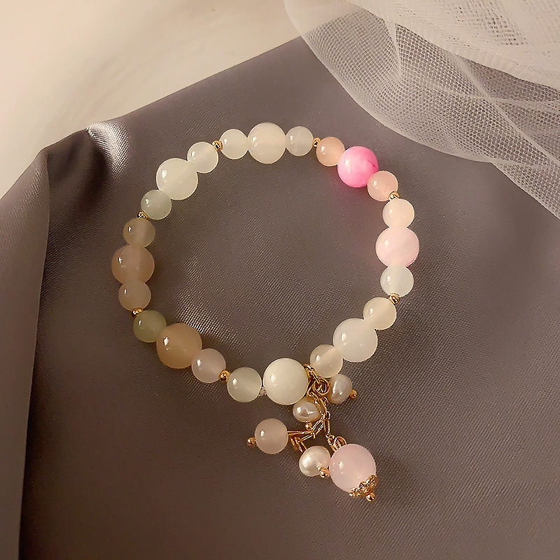 Baroque Freshwater Pearl Crystal Bracelet Ins Niche Design Bracelet Internet Celebrity High Sense Beaded Bracelet for Women