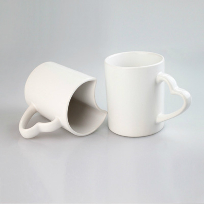 SOURCE Factory Direct Supply Heat Transfer Heart-Shaped Handle Couple's Cups Creative DIY Printable Couple's Cups