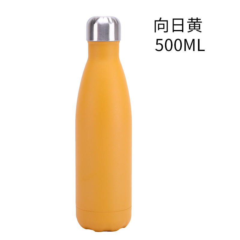 Factory Direct Supply Coke Bottle Vacuum Cup 304 Stainless Steel Outdoor Sports Bottle Plastic Spray Series One Piece Dropshipping