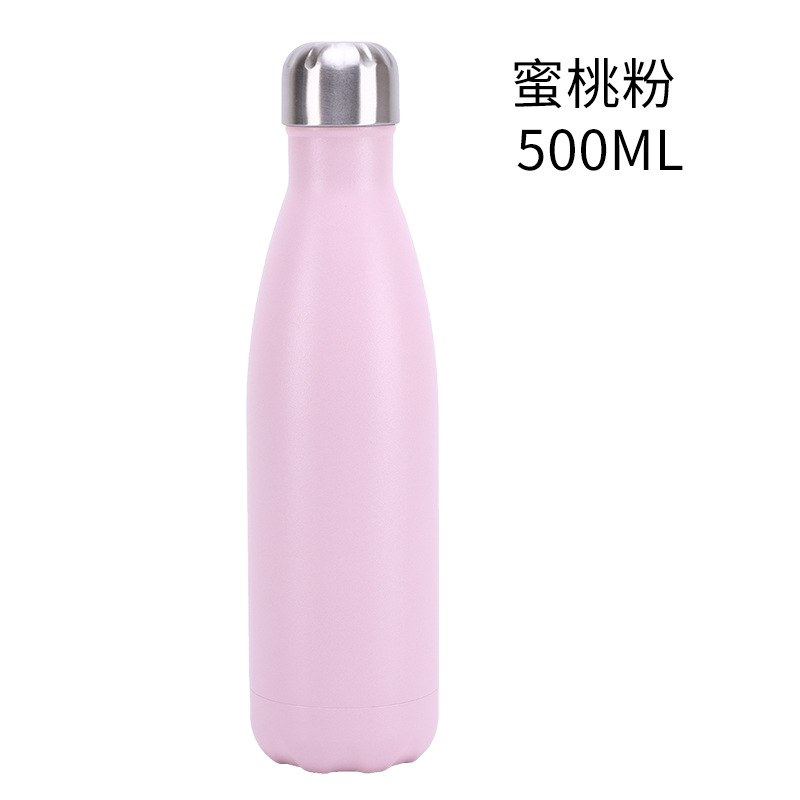 Factory Direct Supply Coke Bottle Vacuum Cup 304 Stainless Steel Outdoor Sports Bottle Plastic Spray Series One Piece Dropshipping
