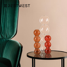博西家居 北欧ins风创意糖葫芦花器玻璃小花瓶摆件家居软装饰品