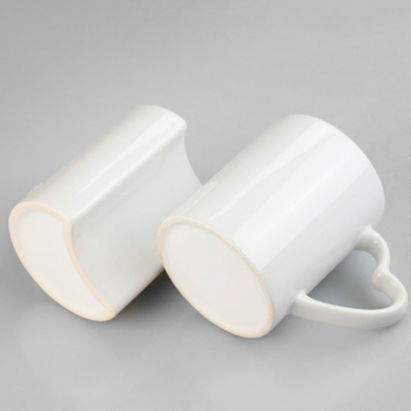 SOURCE Factory Direct Supply Heat Transfer Heart-Shaped Handle Couple's Cups Creative DIY Printable Couple's Cups