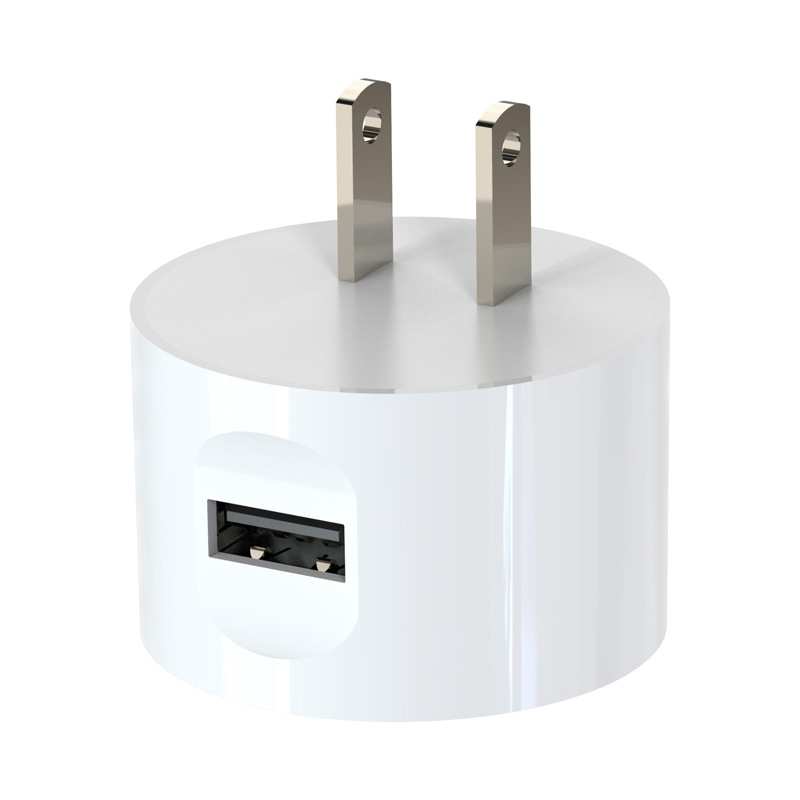 过认证5v2a圆形侧口充电器单usb充电头快速充电旅行充美规欧规