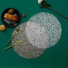 创意碎叶瓜子PVC隔热烫金餐垫  西餐桌防滑美观餐垫