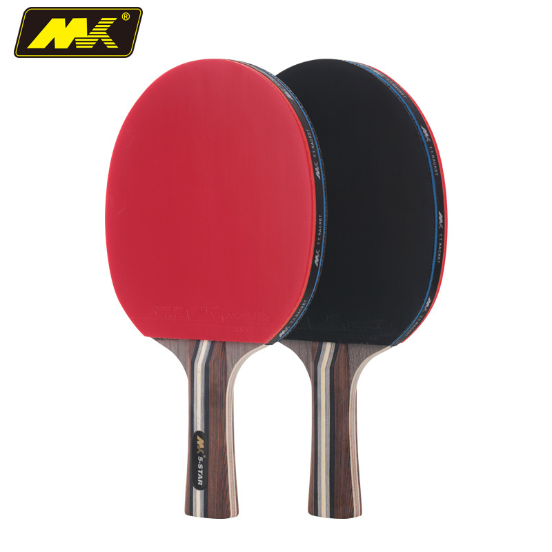 Factory Direct Sales Mk Table Tennis Rackets Finished Racket Double Shot Five 5 Star Shot Shakehand Grip Pen-Hold Grip Inverted Rubber on Both Sides Table Tennis Racket