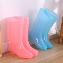 韩国冬季高筒成人女士时尚果冻雨鞋防水鞋防滑女式长筒透明雨靴