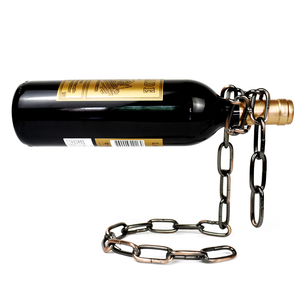 Magic Suspension Steel Wire Wine Rack Metal Chain Crafts Personalized Creative Hotel Bar Counter Decoration Wine Holder