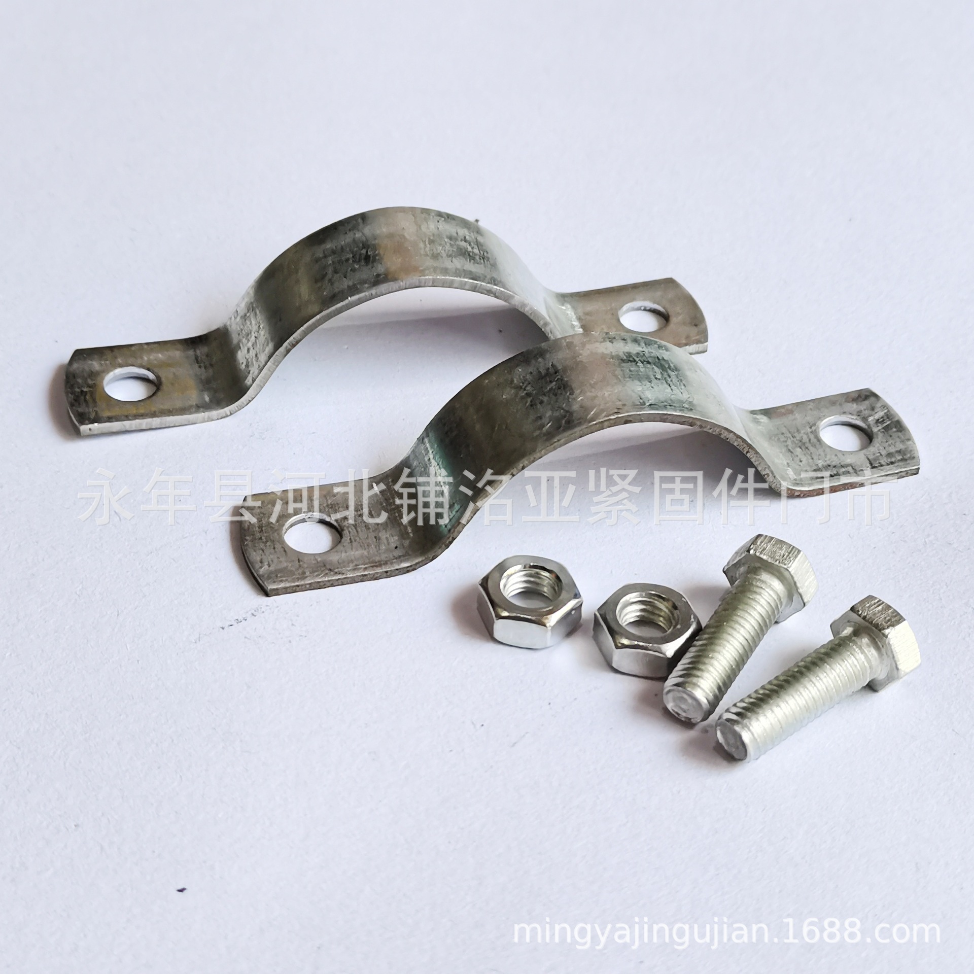 洺亚·现货供应扁铁抱箍 镀锌u型抱箍 标志牌卡子支持异性定