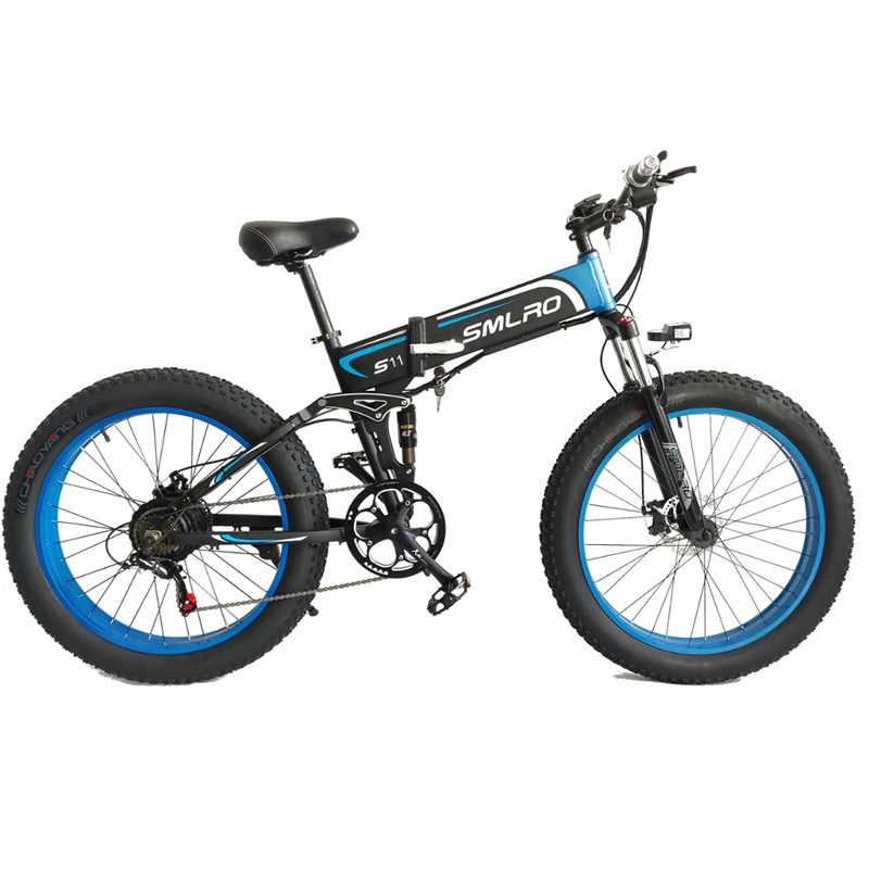 SMLRO26寸折叠胖胎电动自行车Fat Tire 48V10AN350W 推荐跨境电商