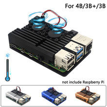 树莓派3b散热外壳金属4代壳子raspberry pi4主板铝合金外壳配件