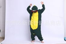 外贸鳄鱼摇粒绒卡通动物连体睡衣男女秋冬季情侣年会表演服