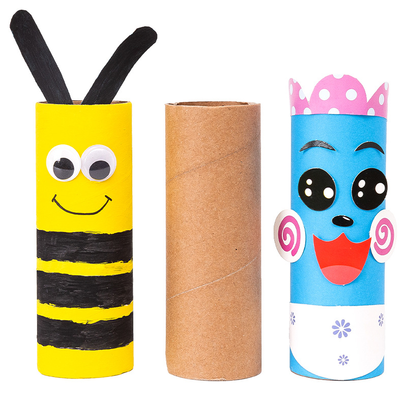 White Body Paper Tube Paper Tube Paper Core Tube Chart Drum round Paper Tube Kindergarten Creative Handicraft Diy Material Painting Graffiti