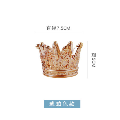 Crown Ashtray Creative Household Glass Ashtray High-Looking Ins Style European Style Candlestick Crystal Ashtray