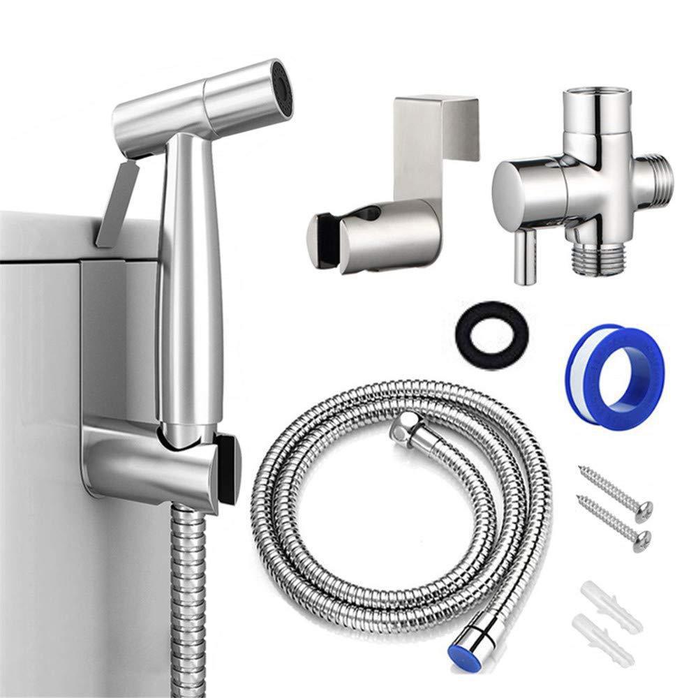 304 Stainless Steel Toilet Women's Cleaner Set Black Golden Faucet Women's Cleaner Cold and Hot Water Spray Gun Set Water Tap