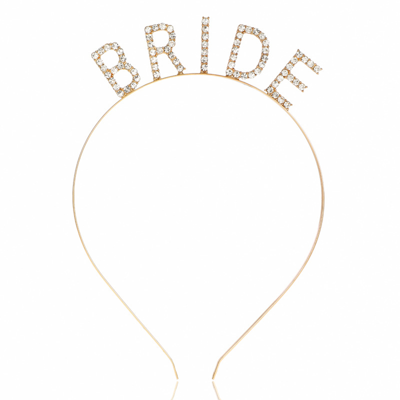 咔饰彤欧美时尚创意合金字母bride 发箍单身派对节日新娘发饰头饰