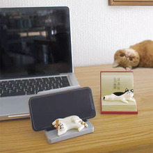 创意笔记本杂货日式懒人书本猫咪手机支架zakka树脂ins工艺品摆件