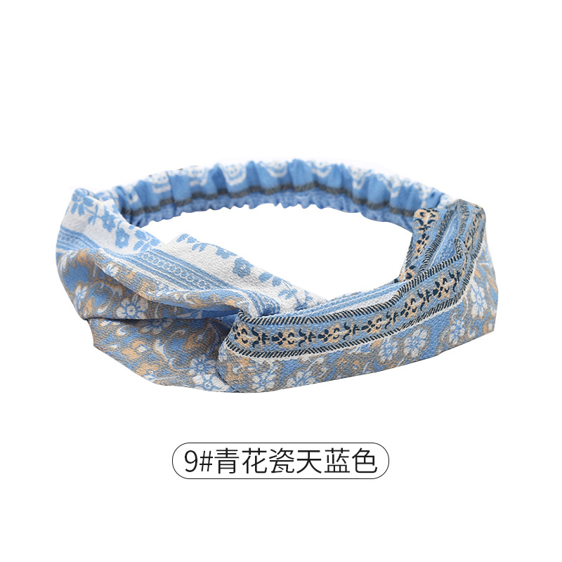 Korean Spring and Summer Elastic Cross Hair Band Women's Headband Hair Band Yoga Sports Hair Band Face Wash Hair Band Wholesale