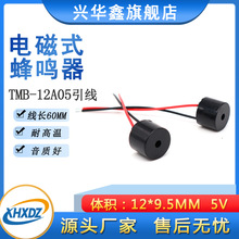 TMB12A05引线一体3V5V/12V有源焊线蜂鸣器12*9.5MM摩配喇叭报警器