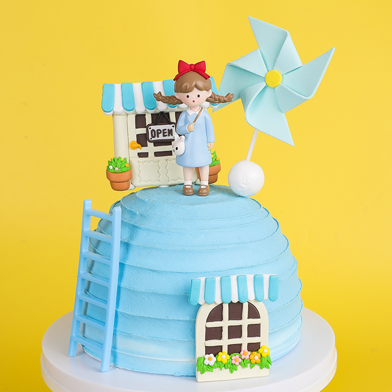 水蜜桃裙娜娜软陶商店斜挎包女孩摆件天真儿童纯真蛋糕装饰