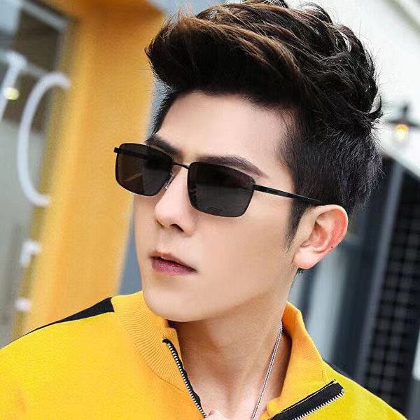 Men's Sunglasses New Color-Changing Polarized Glasses Frame Uv-Proof Driving Fishing Fashion Factory Wholesale Sunglasses