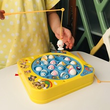日本beans 儿童钓鱼音乐转盘玩具儿时转盘鱼电动室内益智玩具