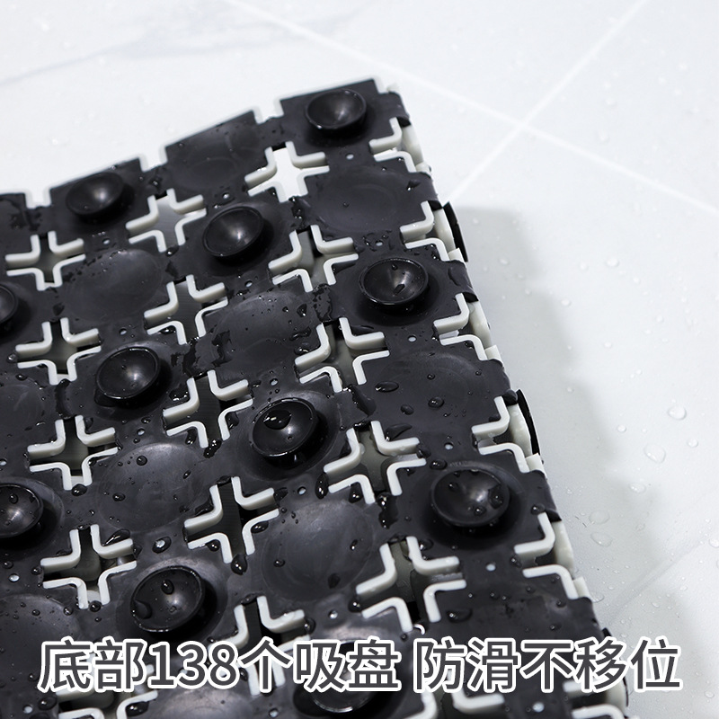 Cross-Border Splicing Bathroom Non-Slip Mat Domestic Toilet Bath Anti-Fall Floor Mat Massage with Suction Cup Tread Mat