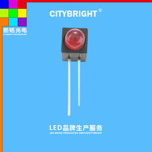 5mm单孔红光带座led灯座含灯90度弯脚高亮发光二极管咬口机可溯源