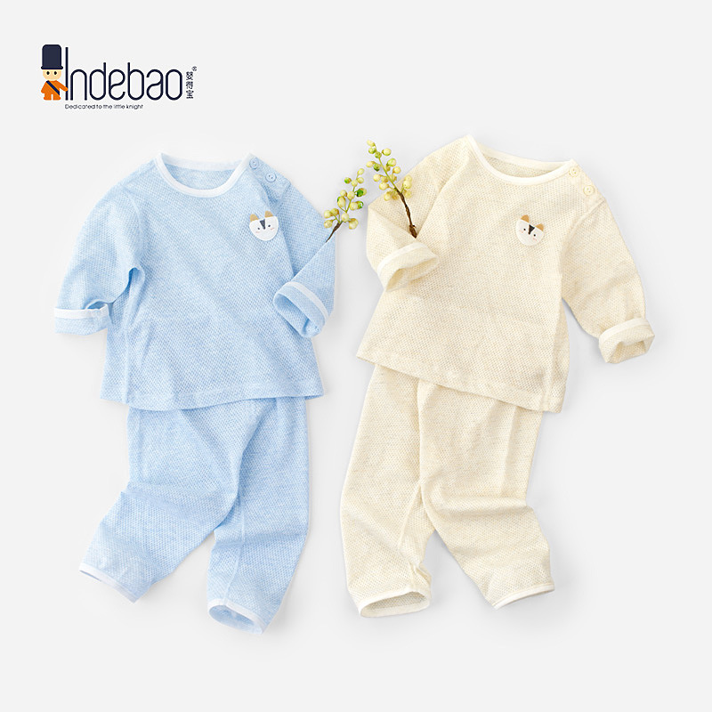 Baby Clothes Split Summer Baby Pajamas Pure Cotton Mesh Long Sleeve Air Conditioning Clothes Home Wear Children's Underwear Suit