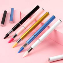 新款美甲点钻笔蜡笔双头两用吸钻笔带冒多功能DIY点彩笔现货批发