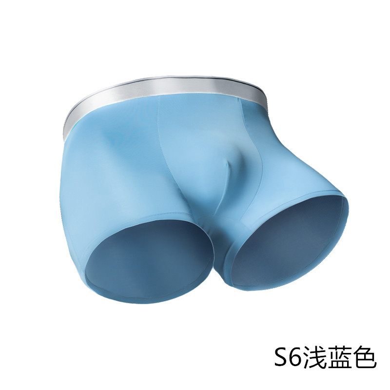 Factory Direct Sales Men's Ice Silk Underwear Boxers Solid Color Breathable Shorts Thin Boxers Underwear Men Wholesale