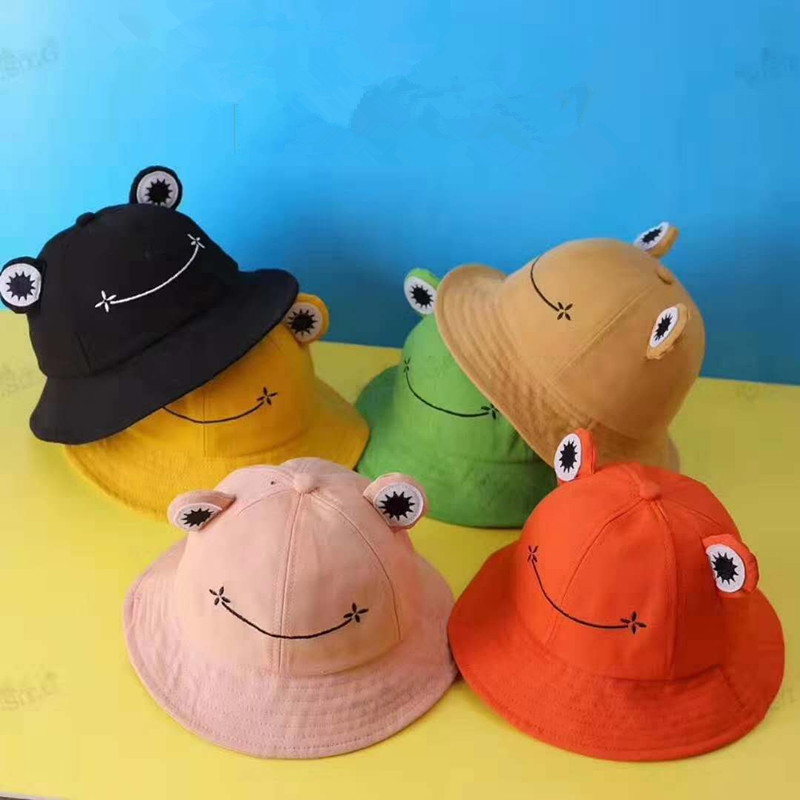 hat ins cartoon parent-child frog bucket hat female korean cute fashion soft girl student fashion couple bucket hat