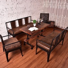 美式水管工业风咖啡休闲沙发桌椅 奶茶咖啡甜品店西餐厅复古餐椅