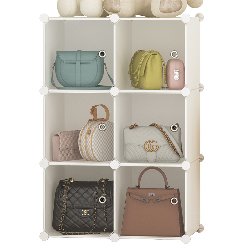 Small Storage Shelves Wardrobe Household Partition Storage Artifact Transparent Simple Bag Storage Cabinet 0819