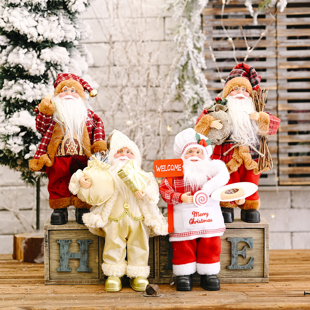 haobei christmas festival decoration standing posture santa doll creative new christmas backpack old man doll ornaments