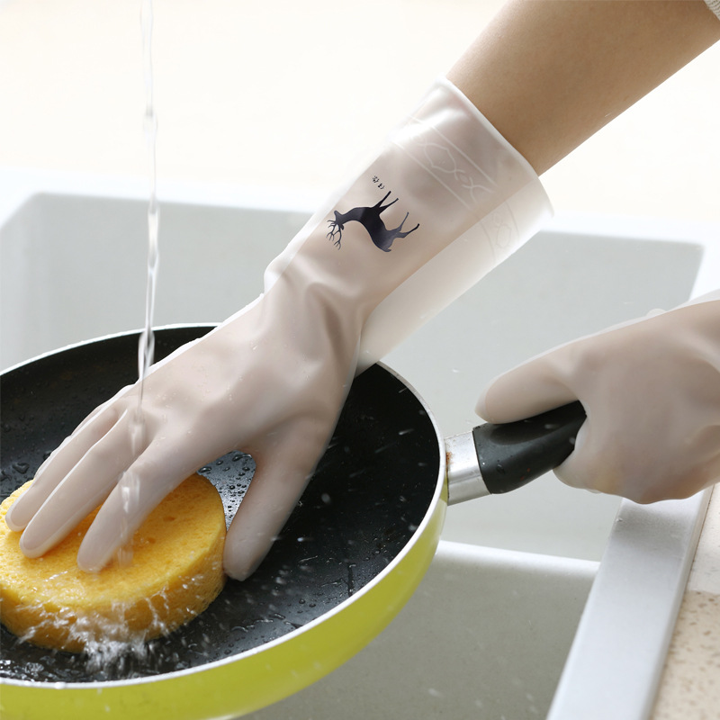 洗碗手套女橡胶乳胶洗衣刷碗打扫卫生防水家务厨房耐用清洁胶手套