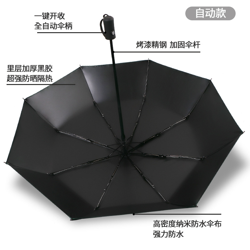 Uv Automatic Vinyl Sun Protection Uv Protection Dual-Use Sun Umbrella Gift Advertising Umbrella Printing Logo Umbrella