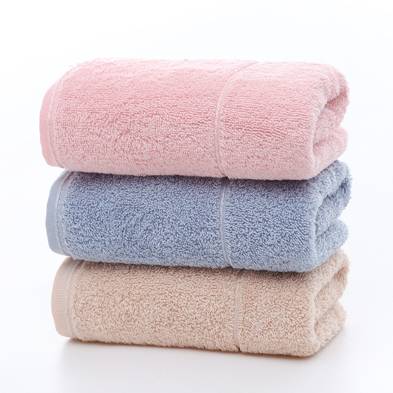 Cotton 32-Strand Towel Household and Face Wash Adult Thickened Absorbent Solid Color Wholesale Towels Labor Protection Gift Suit Logo
