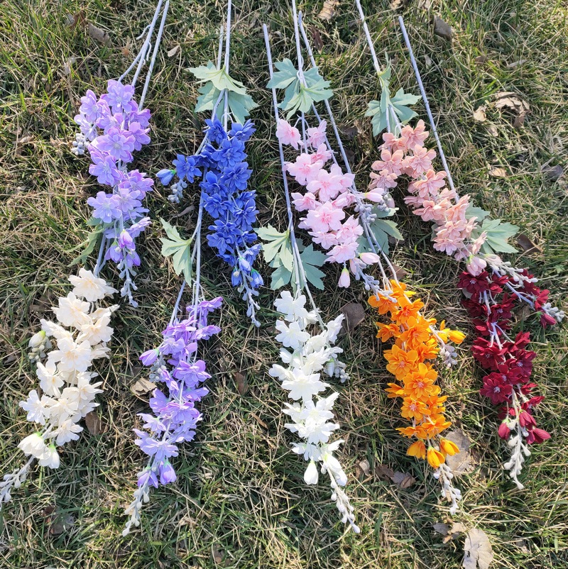 Spring Autumn Color Double Fork Flying Swallow Flocking Home Decoration Simulation Polyester Ribbon Wedding Flower Studio Decoration