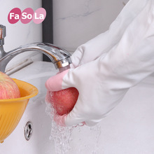 日本Fasola家务手套橡胶乳胶胶皮厨房洗碗塑胶耐用洗衣清洁手套