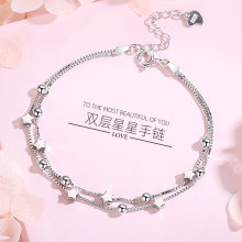 星星925纯银手链女小众设计学生韩版简约个性森系情人节生日礼物