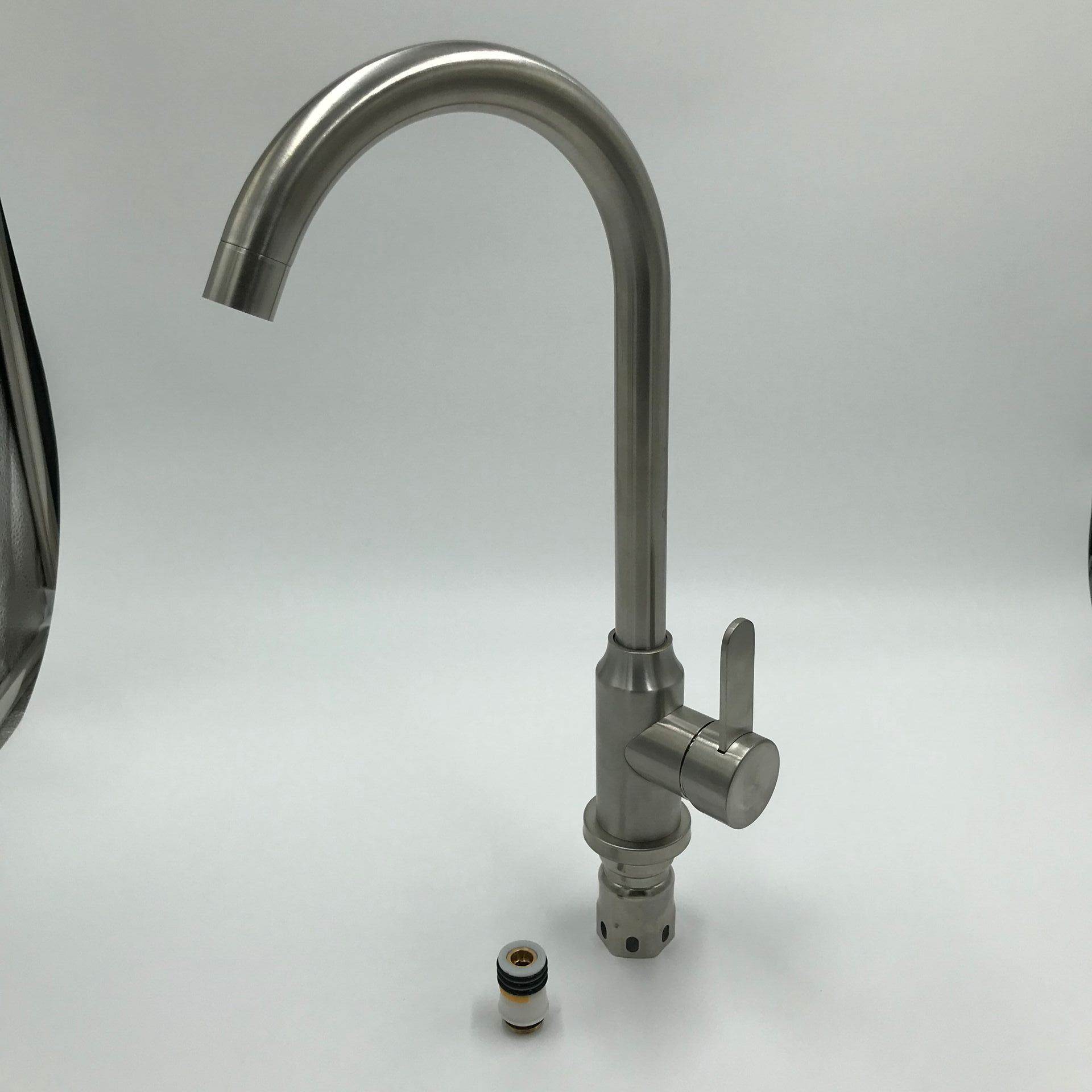 304圆三通全不锈钢水龙头 不锈钢厨房净水龙头 不锈钢菜盆水龙头