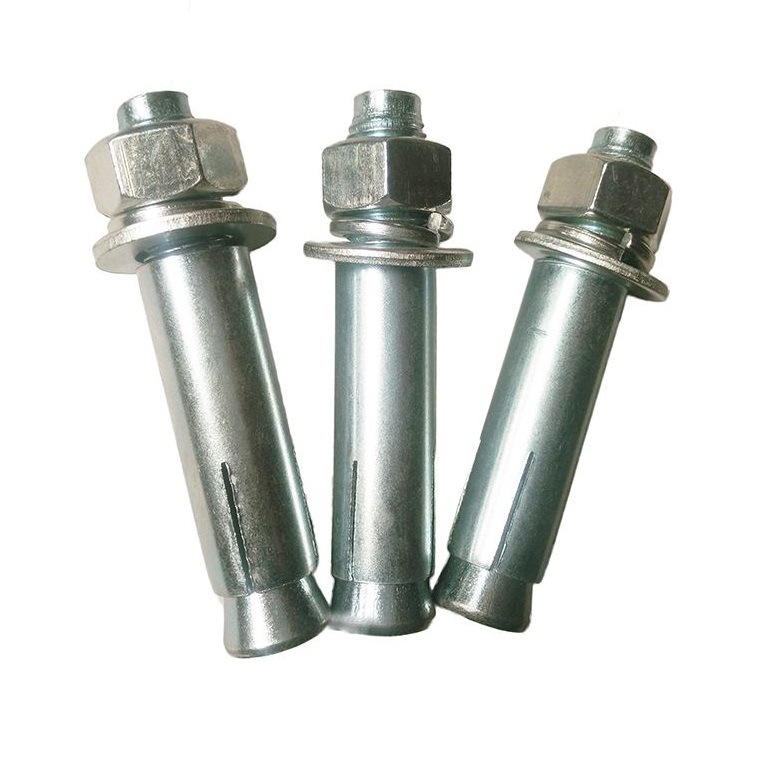 专业生产 蓝白锌金属膨胀螺栓 gb14机械专用4.8级膨胀螺栓 可制