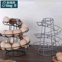厨房创意螺旋式鸡蛋架 家居铁艺多用鸡蛋手提挂篮 鸡蛋收纳置物架