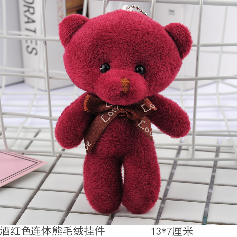 Teddy One-Piece Bear Doll Bear Pendant Plush Toy Key Chain Creative Doll Small Gifts for Children Foreign Trade