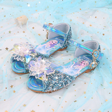 女童凉鞋夏季新款时尚冰雪儿童软底小女孩爱莎公主平底水晶鞋