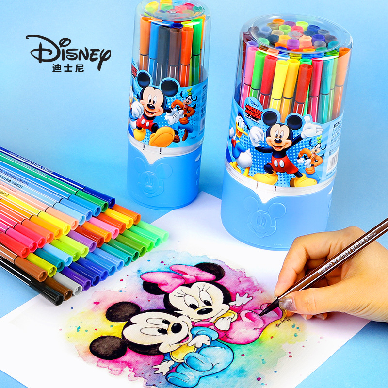 disney mickey washable watercolor pens set 12/24/36/48 color student children drawing crayons wholesale
