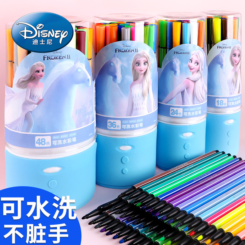 disney washable watercolor pen children‘s stationery elementary school student painting crayons for graffiti children‘s day gift