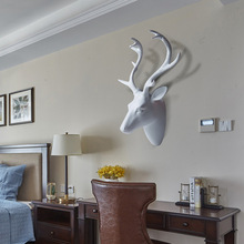 创意品北欧风格复古仿真动物鹿头墙壁挂饰品挂件室内工艺摆件批发